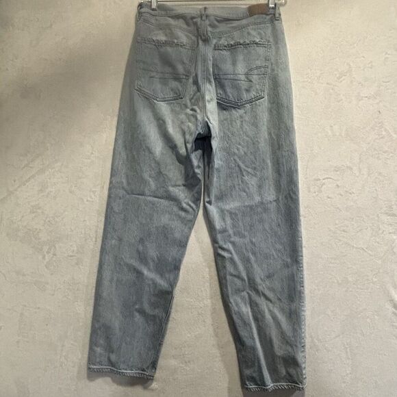 American Eagle Women's Denim Baggy Jeans Size 12 Regular Blue High-Rise Comfy - Picture 3 of 15